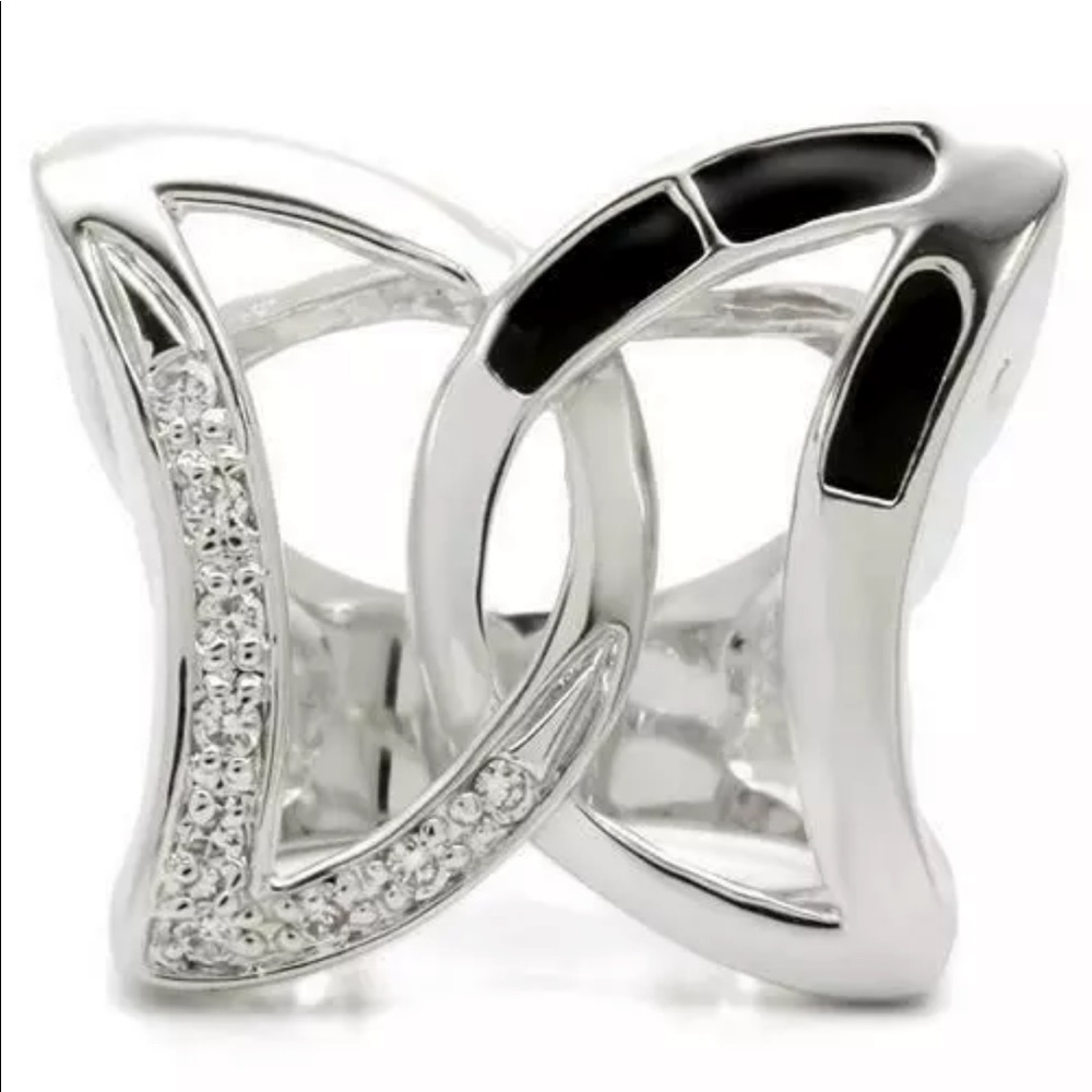 Infinity Rhodium Ring Crystal
